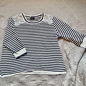 Vintage Navy and White Striped Sweater